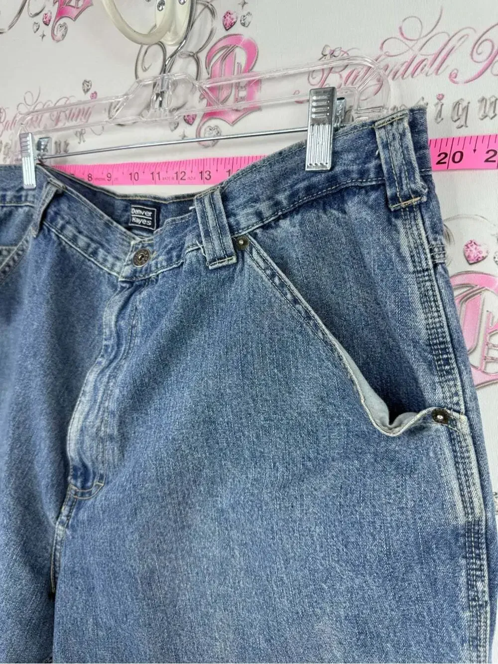 Denver Hayes shorts vintage retro  Light Blue Denim Shorts